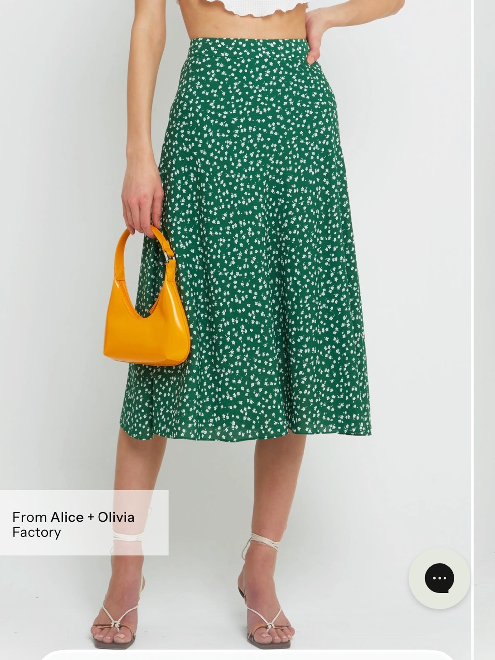 Few Moda Rilynn Floral A-Line Midi Skirt in Green